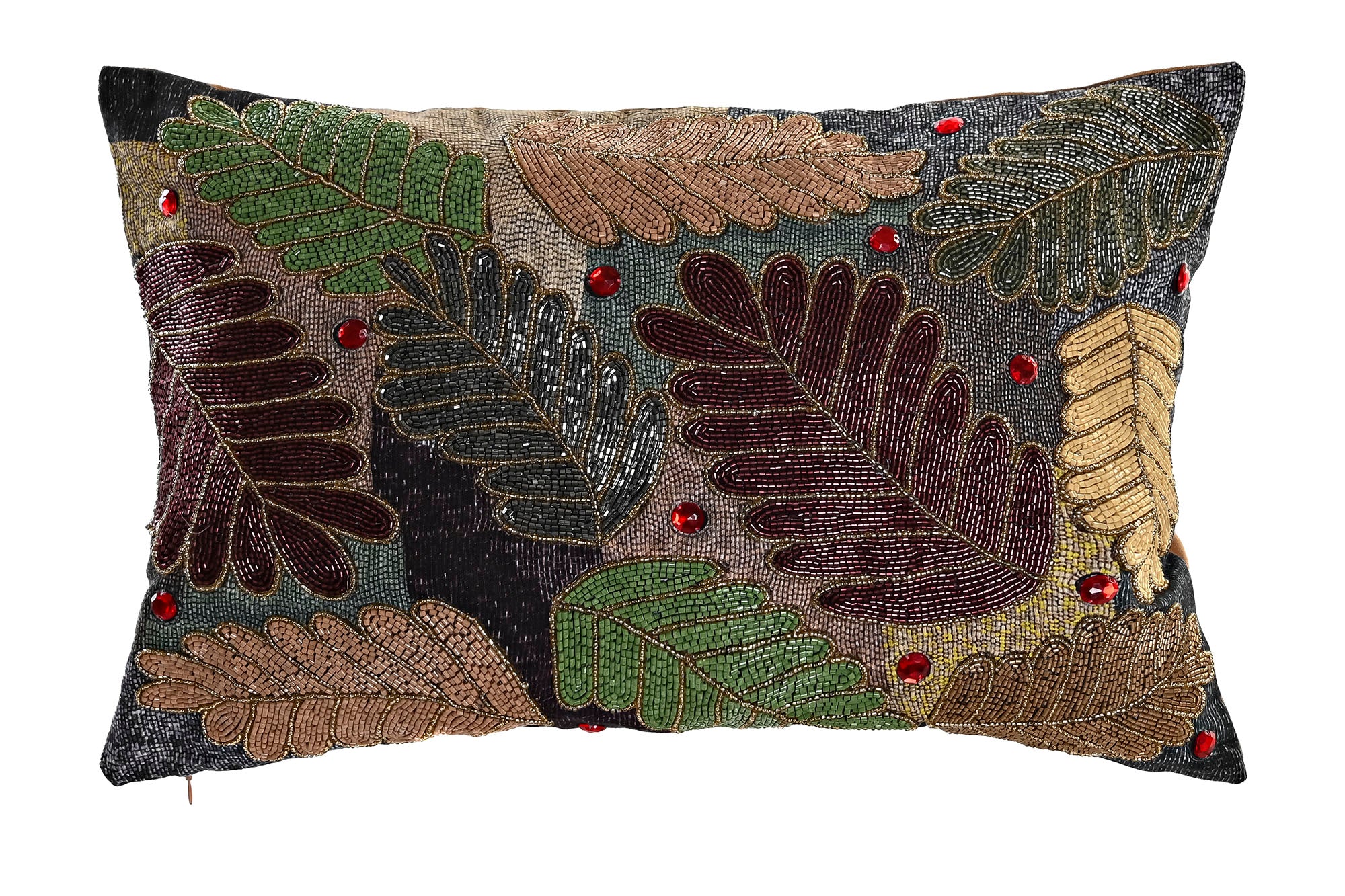 Funda Cojin Algodon 60X1X40 Hojas Multicolor