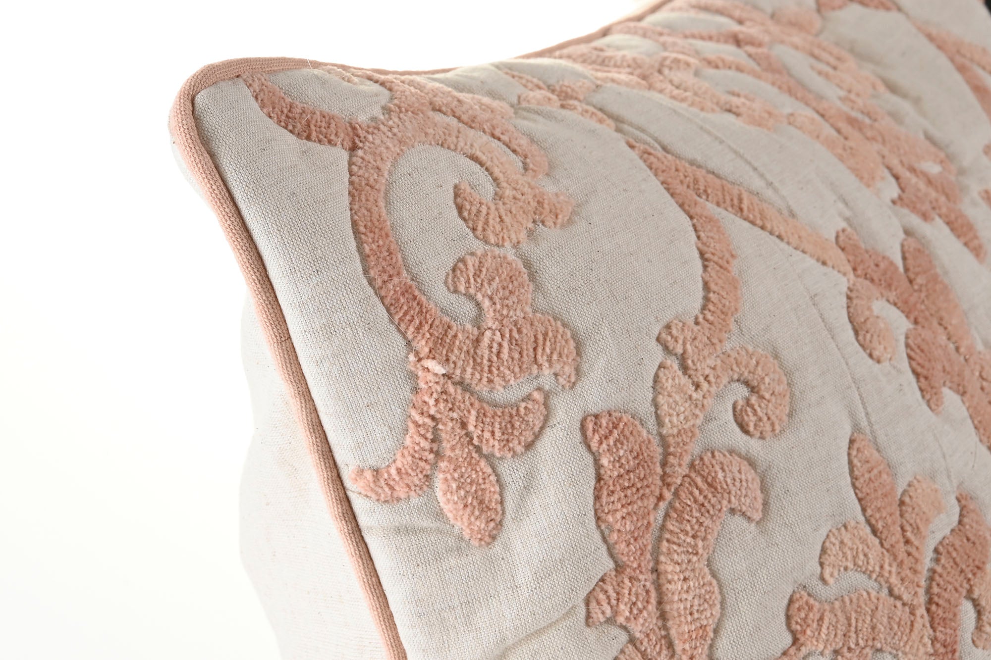 Funda Cojin Algodon 50X1X50 Bordado Beige