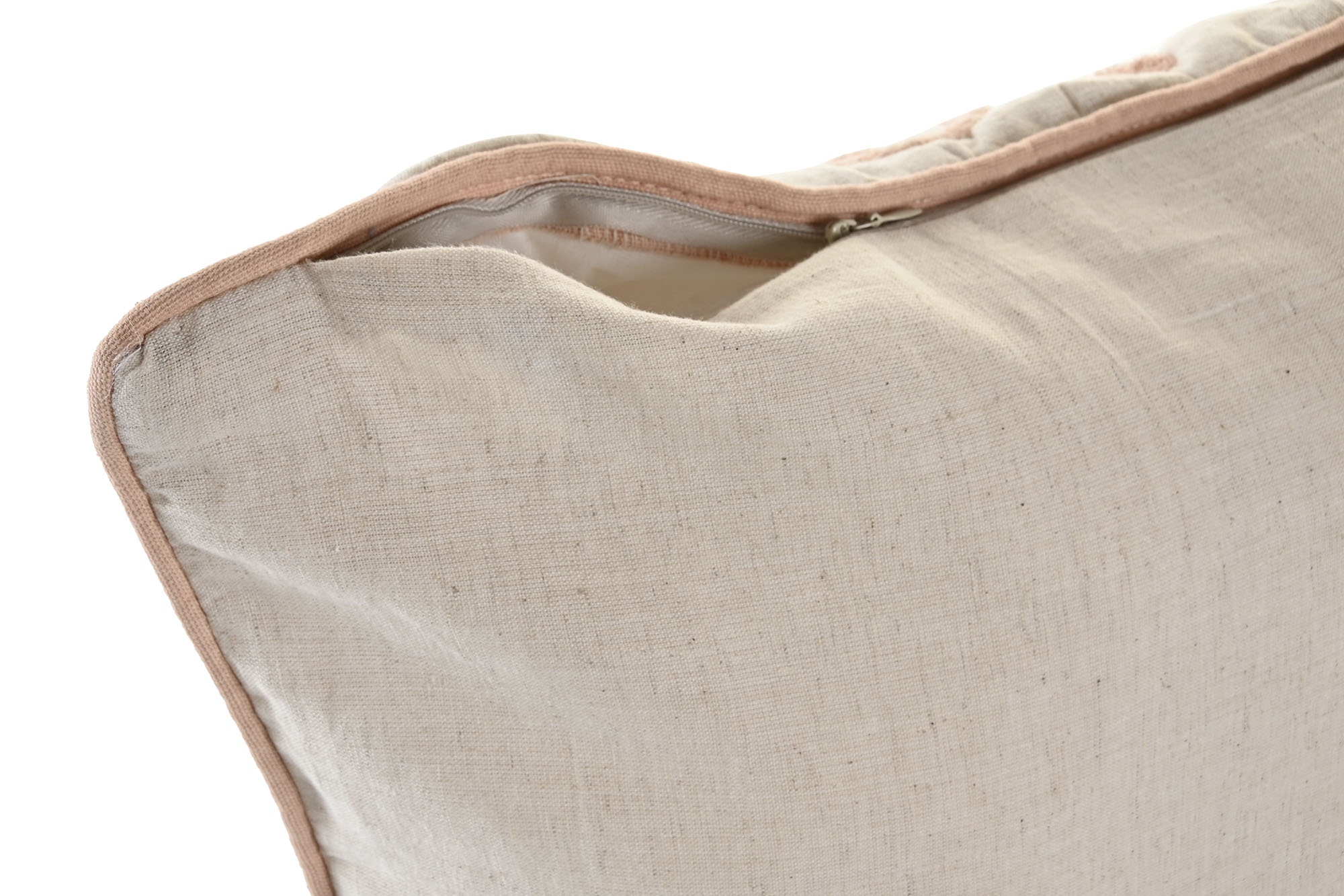 Funda Cojin Algodon 50X1X50 Bordado Beige