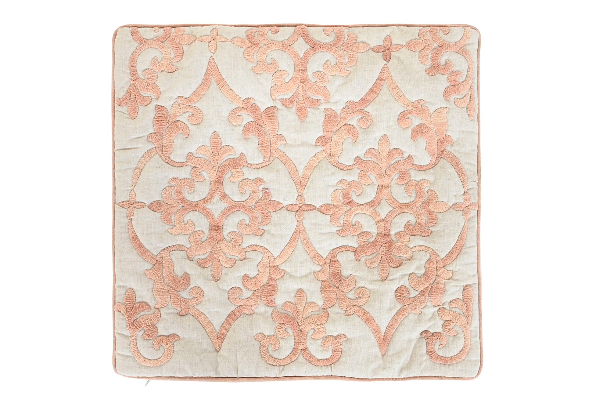 Funda Cojin Algodon 50X1X50 Bordado Beige