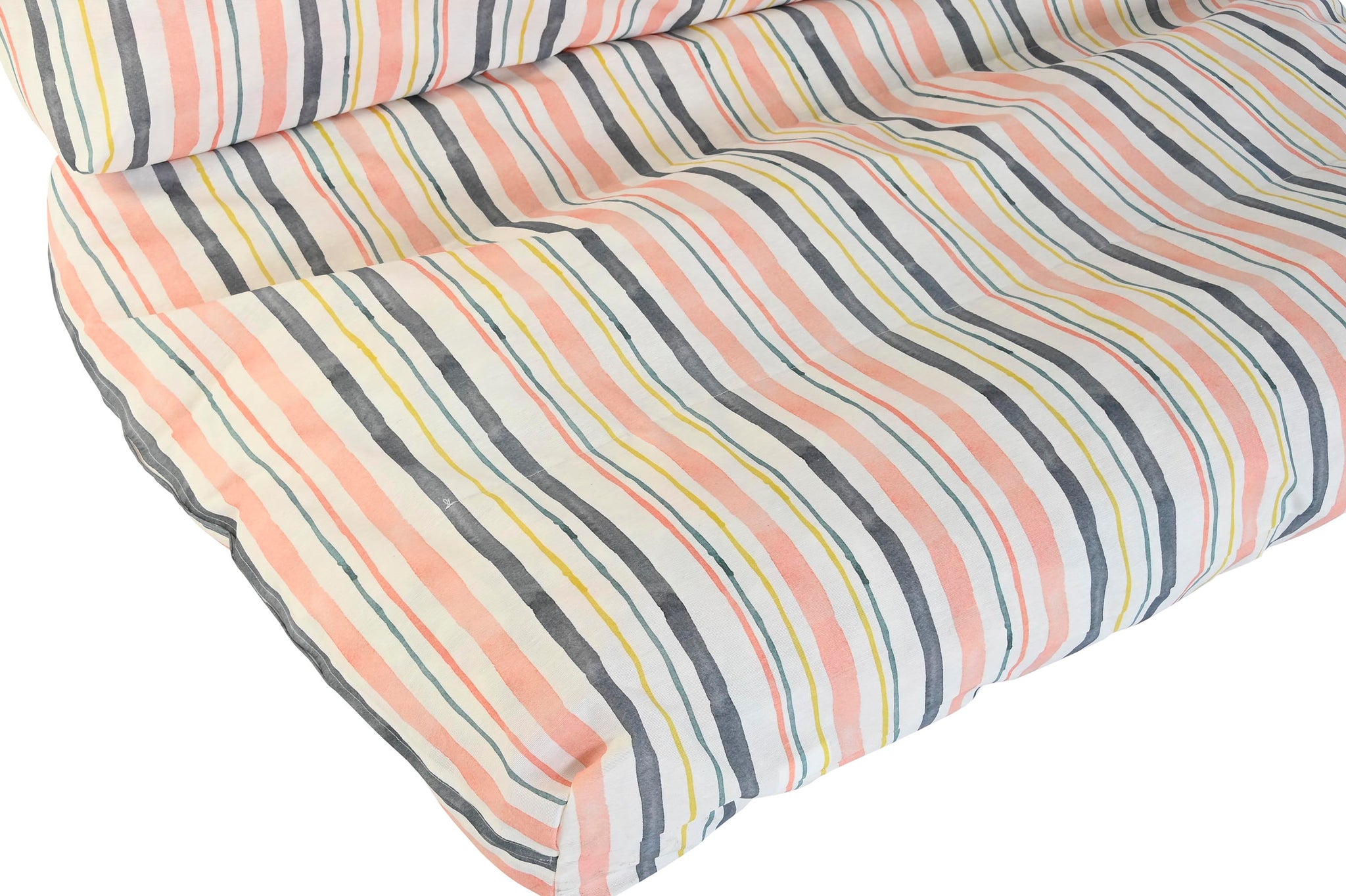 Conjunto de 2 almofadas de chão em algodão 120 x 80 x 16 listras