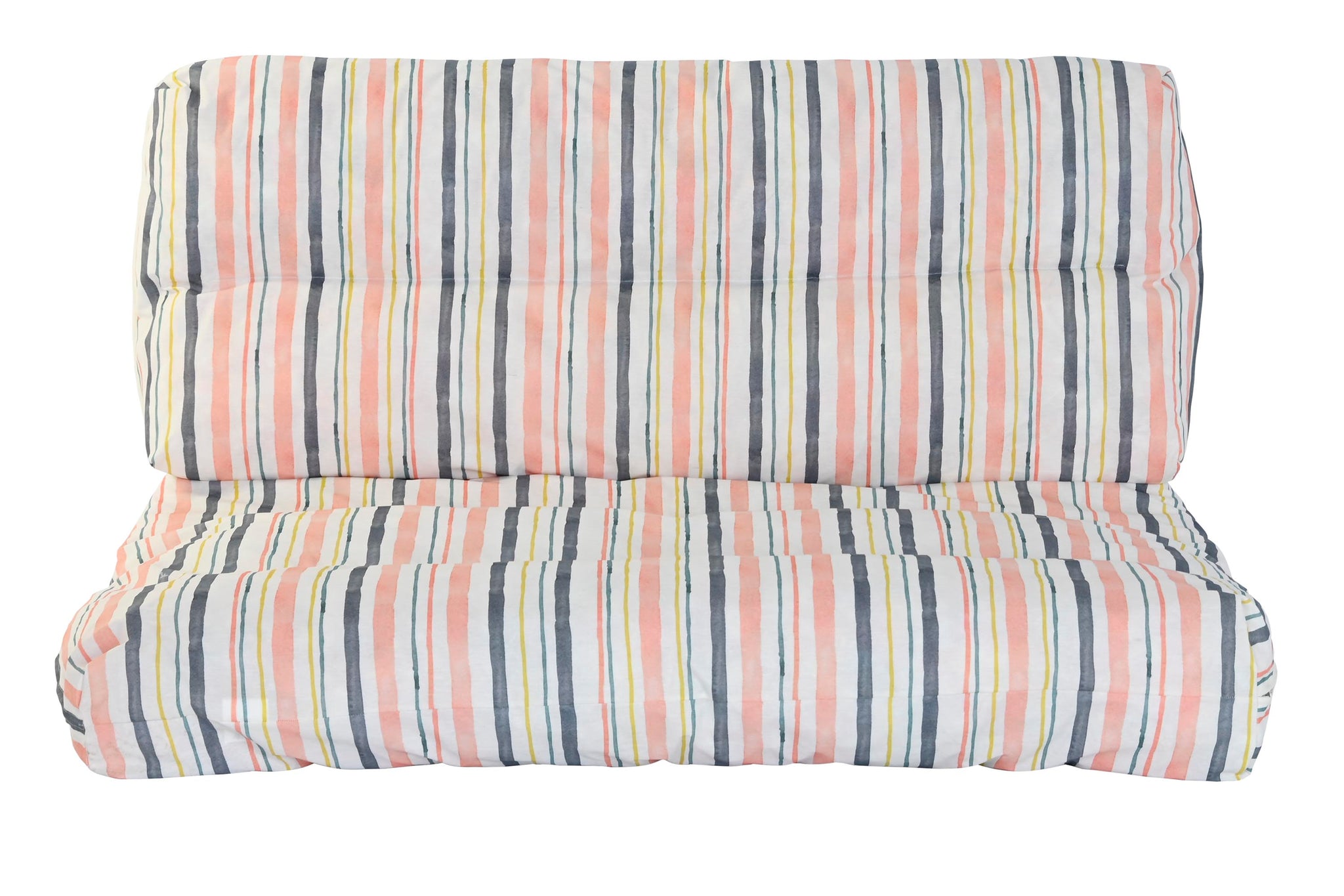 Conjunto de 2 almofadas de chão em algodão 120 x 80 x 16 listras