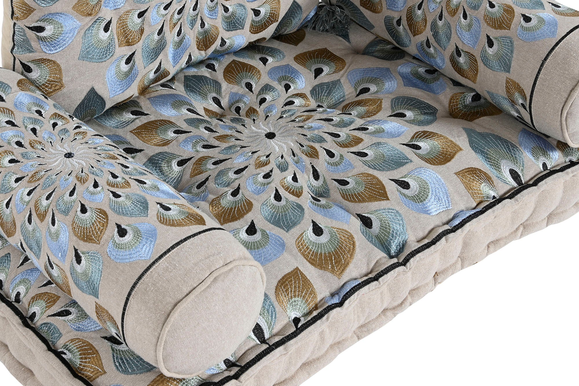 Armchair Set 4 Cotton 90X55X18 Double Blue