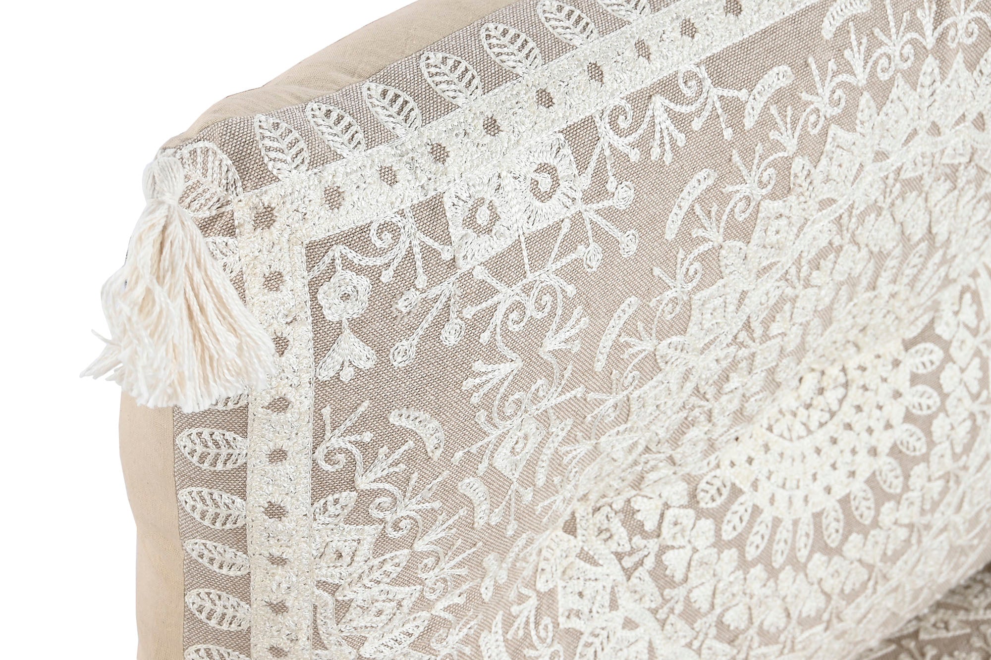 Set of 4 Cotton Armchairs 90x56x55 Double Beige