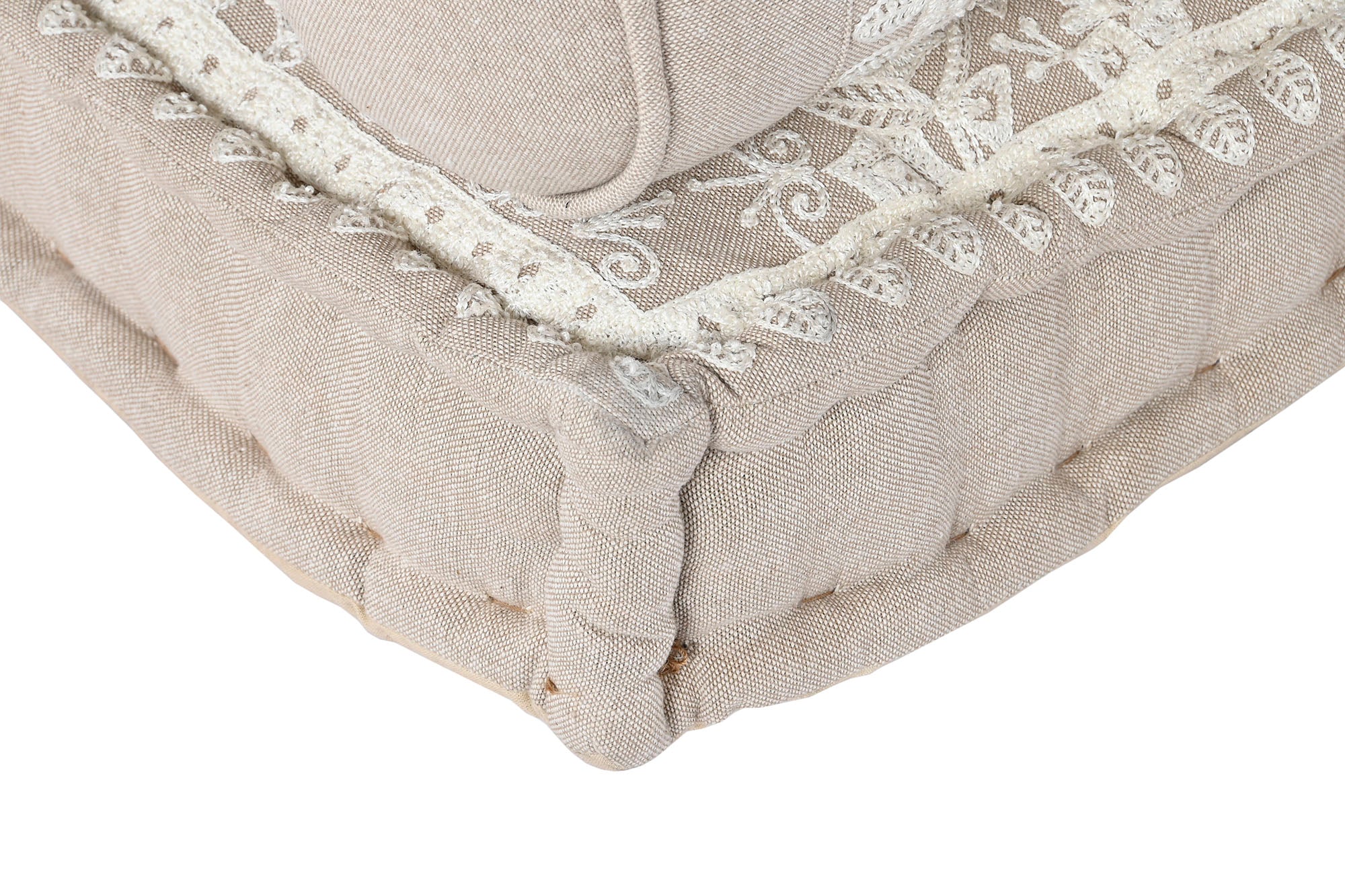 Set of 4 Cotton Armchairs 90x56x55 Double Beige