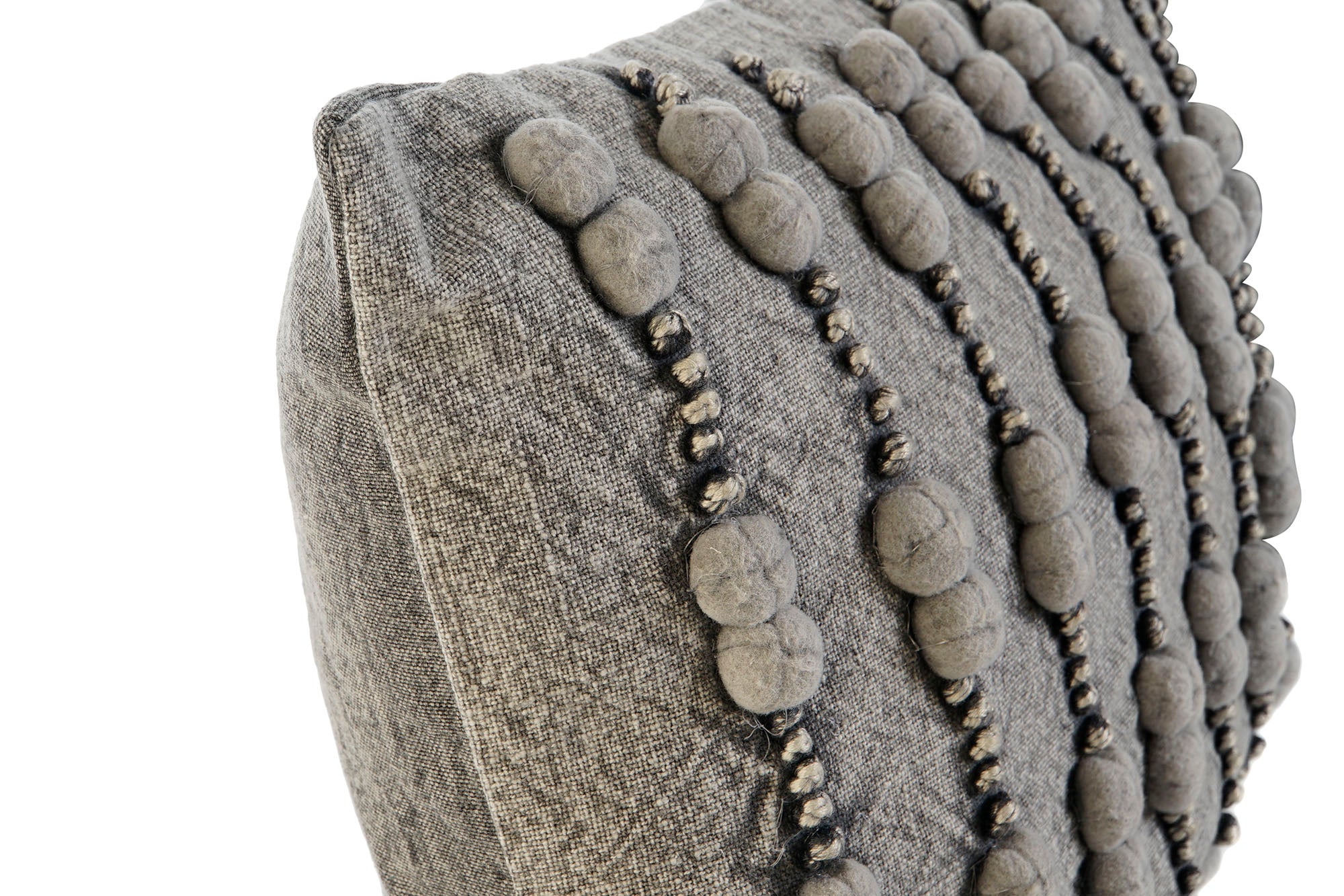 Cojin Algodon 50X15X30 392 Gr, Bordado Gris Claro