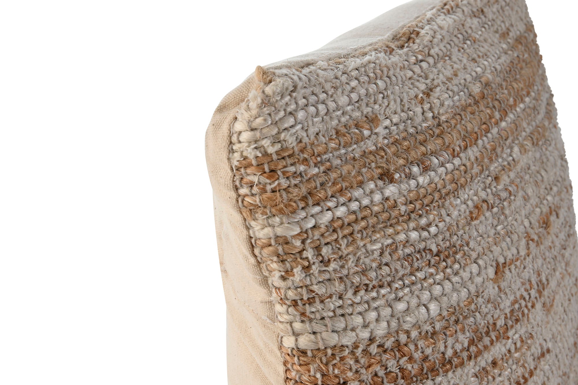 Cojin Algodon Yute 45X8X45 Hecho A Mano Natural