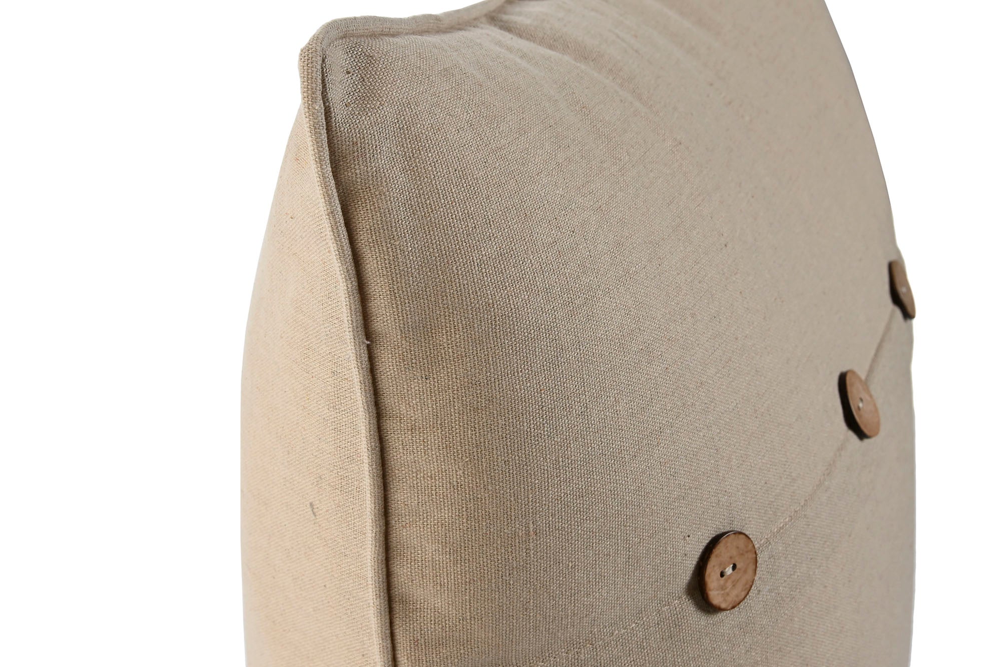 Cojin Algodon Poliester 60X8X60 Botones Coco Beige