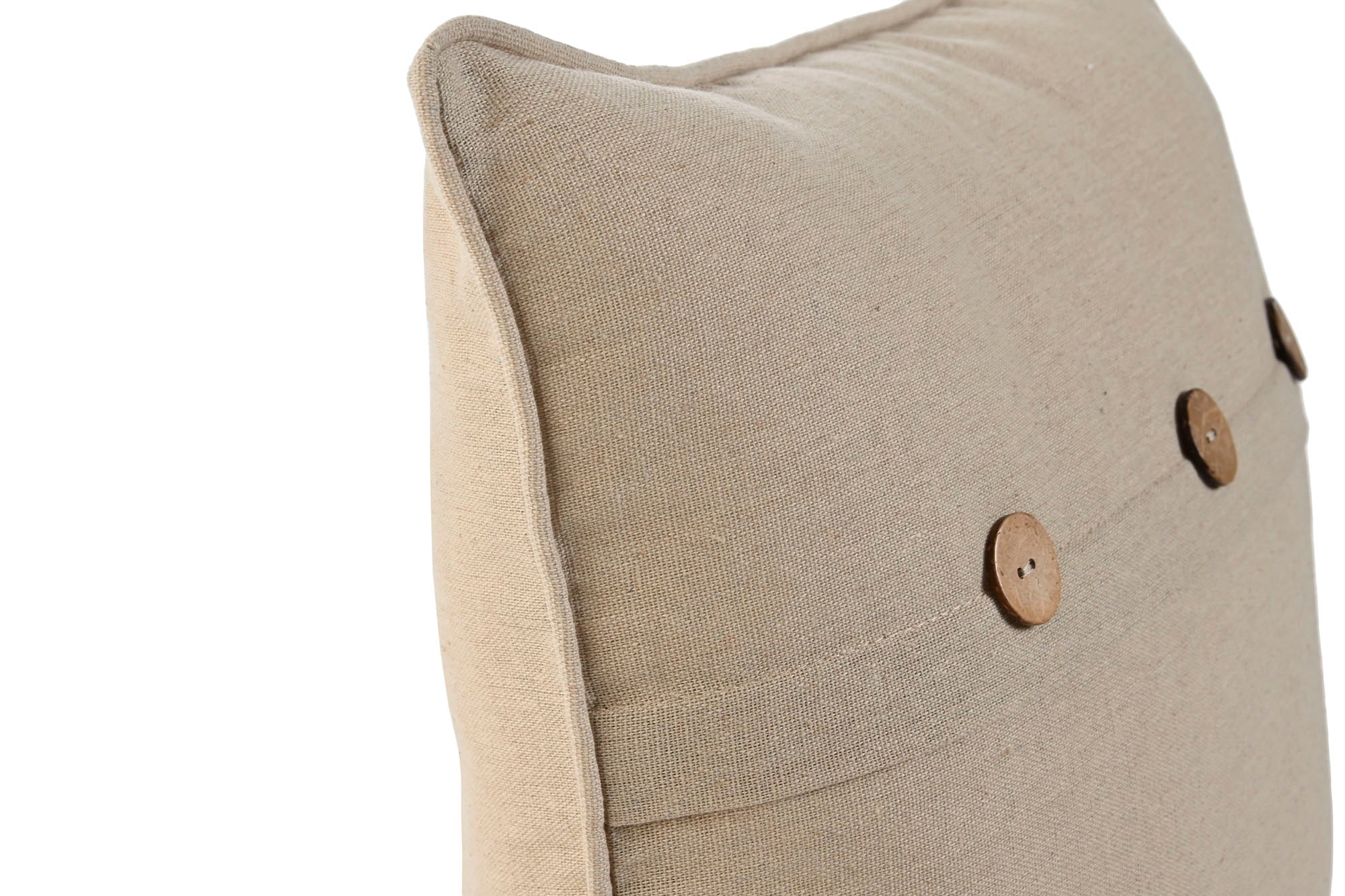 Cojin Algodon Poliester 45X8X45 Botones Coco Beige
