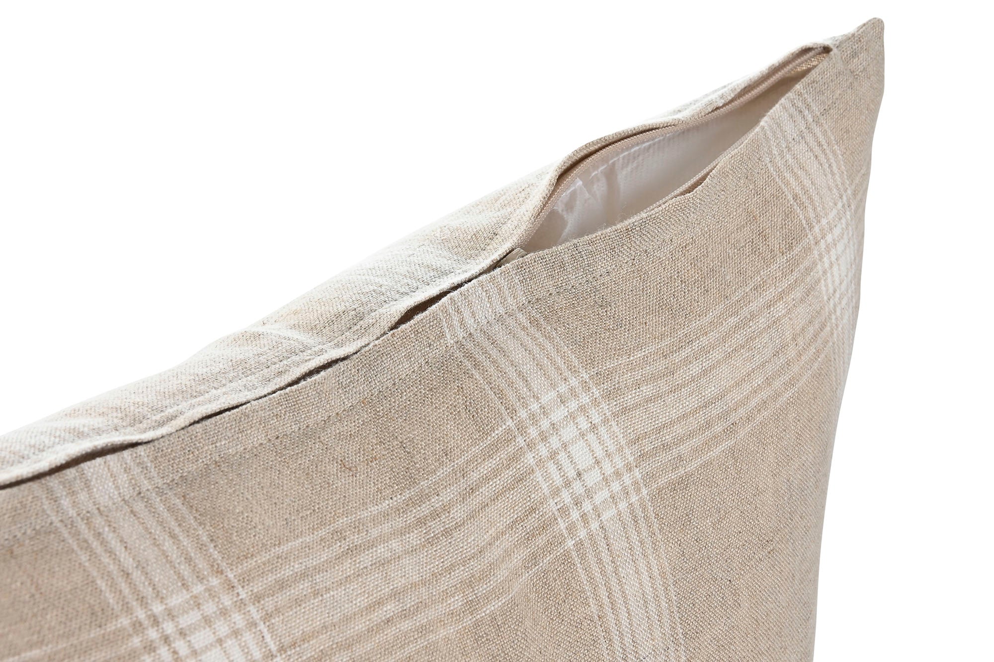 Almofada de Linho 50X8X50 525 Grs Quadrados Naturais