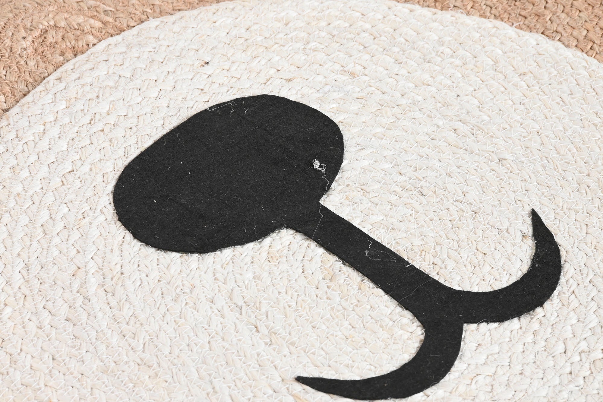 Alfombra Yute 120X120X1 Oso Natural