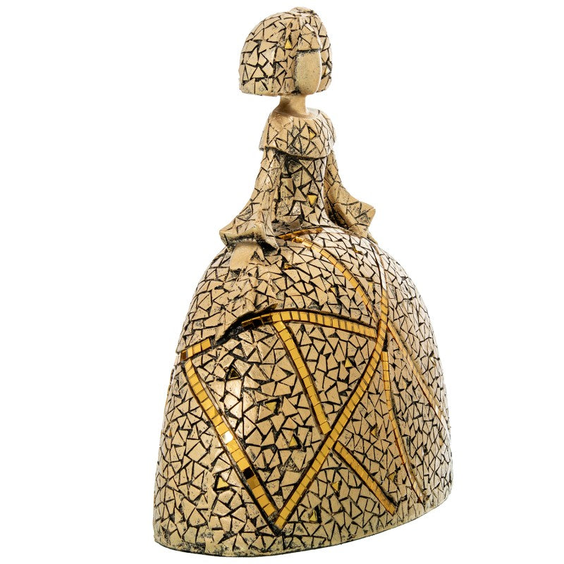Figura Menina 28cm Resina Dorada