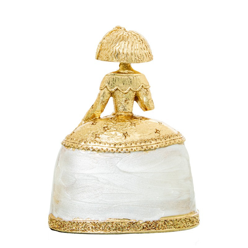 Figura Resina 15cm Menina Dorada nácar