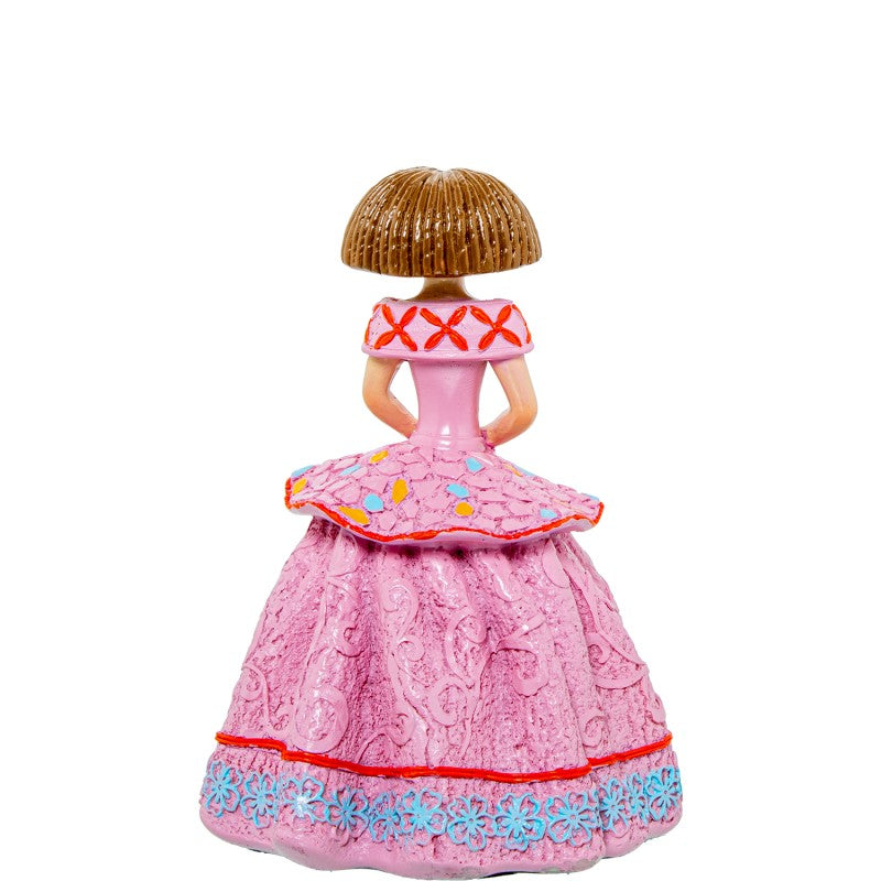 Figura Resina Menina Rosa
