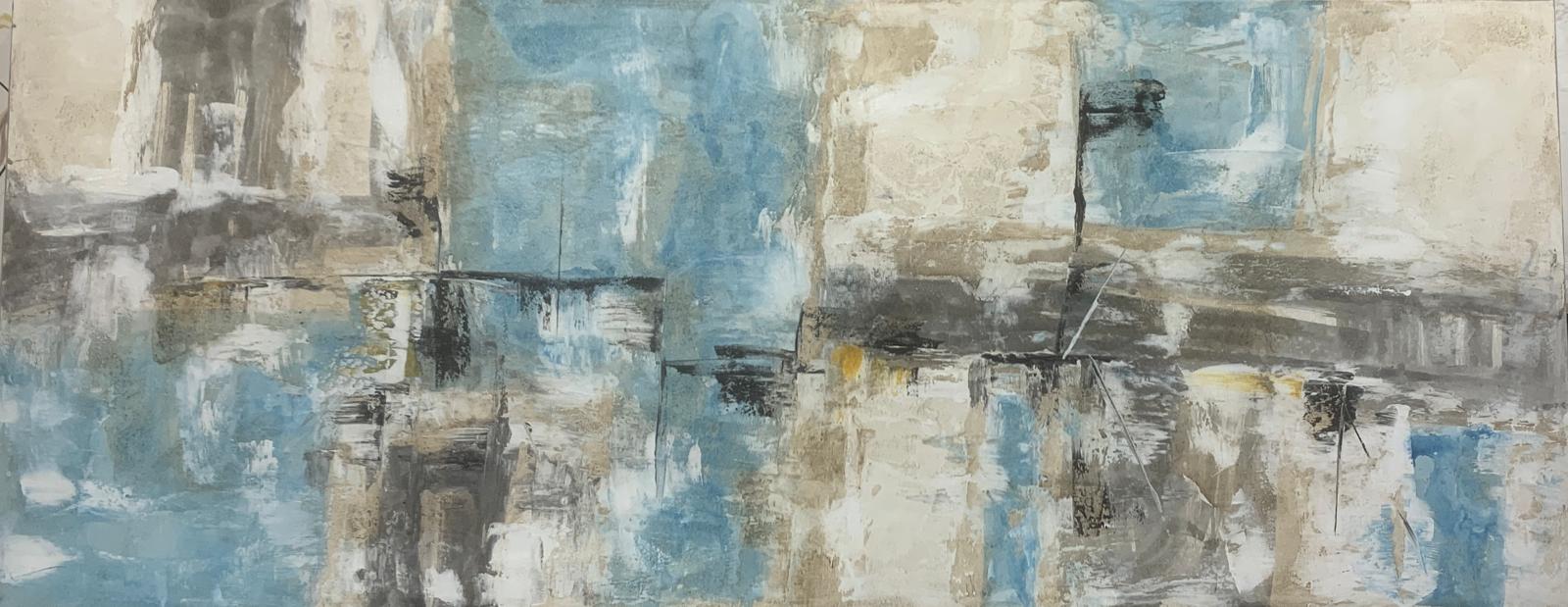 Abstract painting “White Labyrinth”