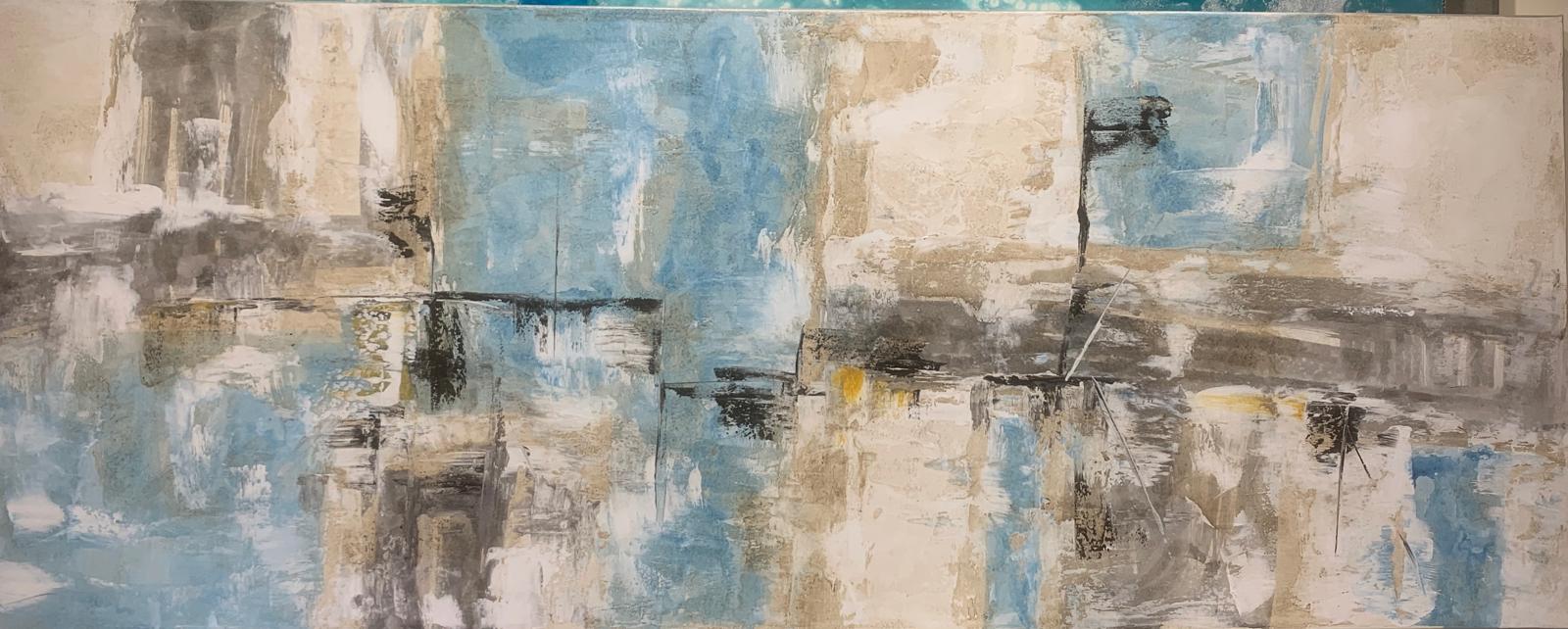 Abstract Painting “Cream Labyrinth”