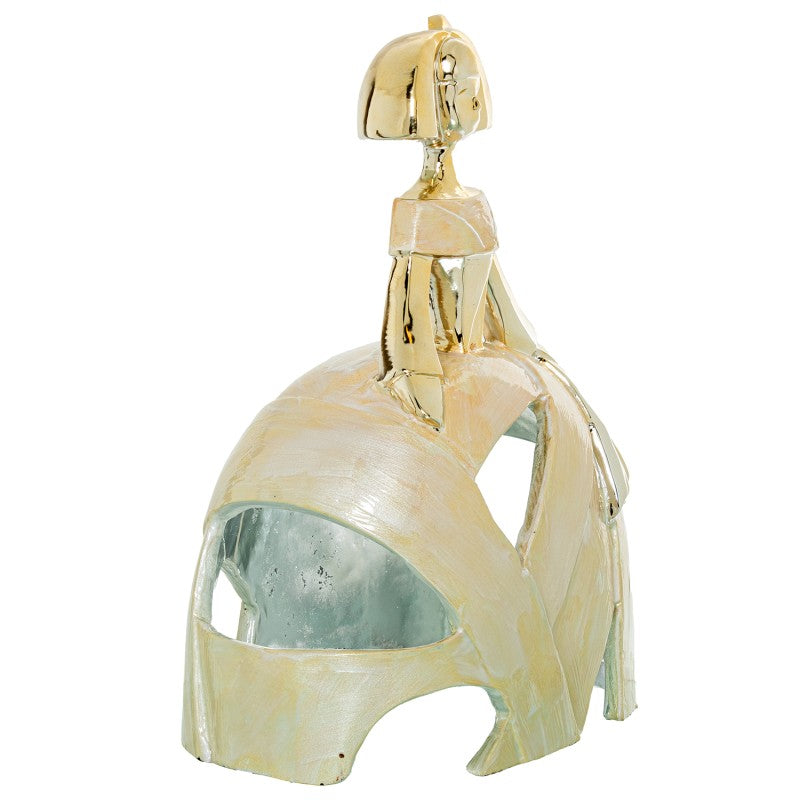 Figura Menina 41cm Resina Dorada/nácar