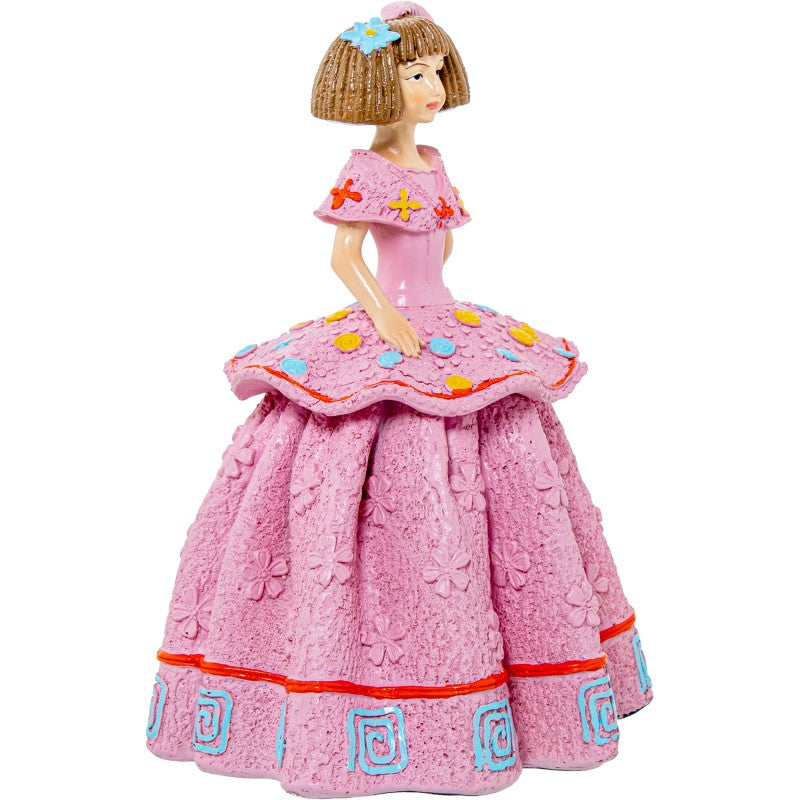 Figura Resina Menina Rosa