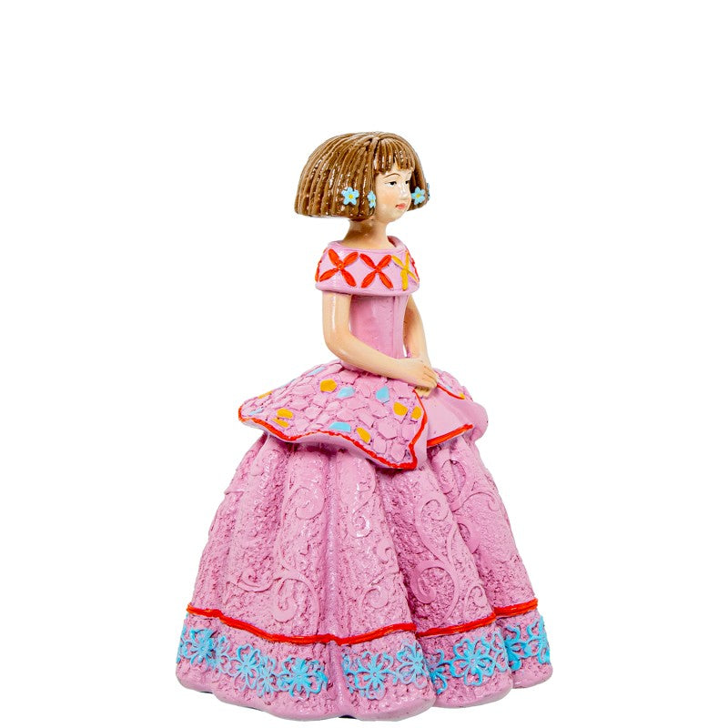 Figura Resina Menina Rosa
