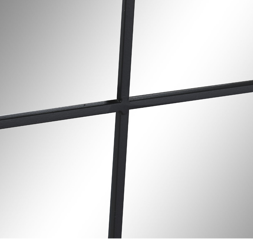 Espejo Hierro Cristal 90X2X150 Ventana Negro