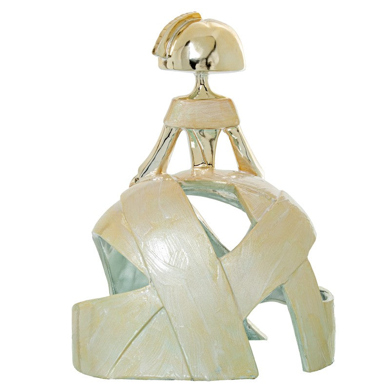 Figura Menina 41cm Resina Dorada/nácar