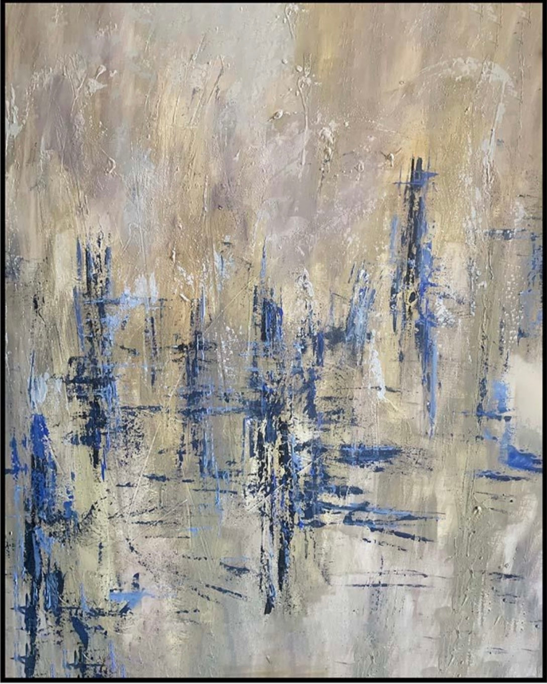 Pintura Abstrata Mar Azul - 25712