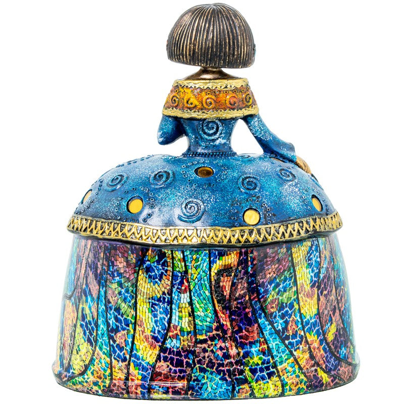 Figura Resina Menina Colores Azul