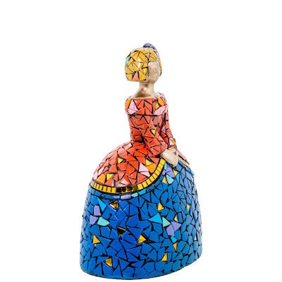 Figura Menina 18cm Resina Mosaico Colores
