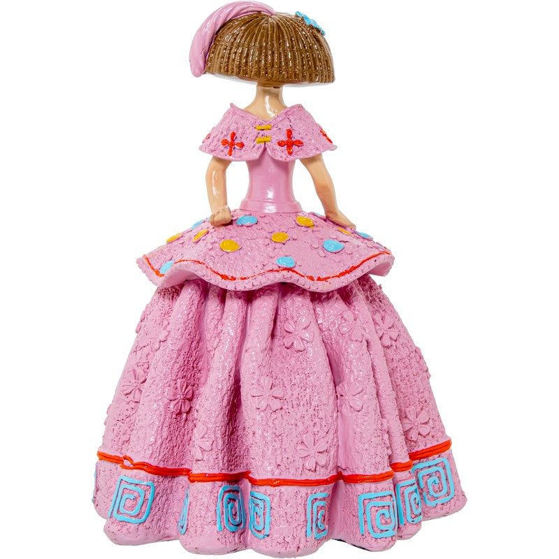 Figura Resina Menina Rosa