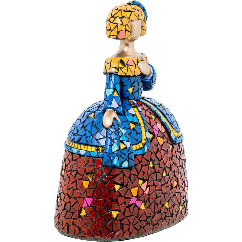 Figura Menina 22cm Resina Mosaico Colores