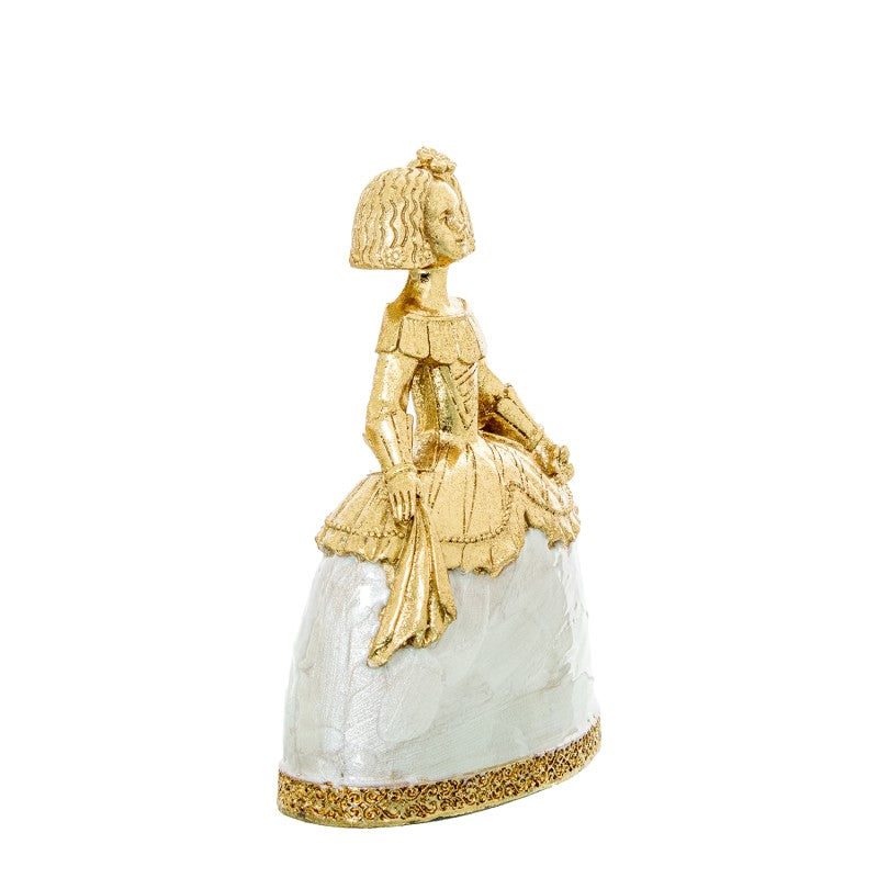 Figura Menina 15cm Resina Dorada nácar