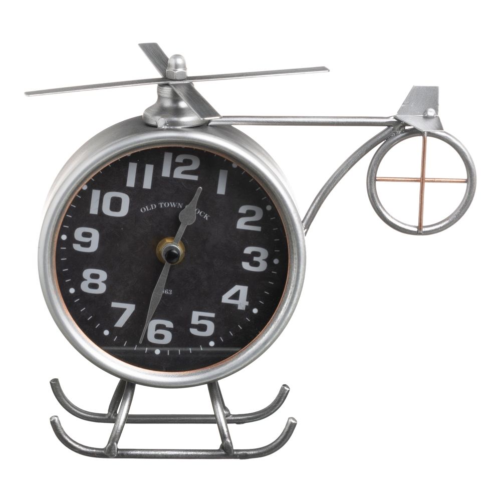 Reloj helicóptero metal decoración 21,50 x 11 x 19,50 cm