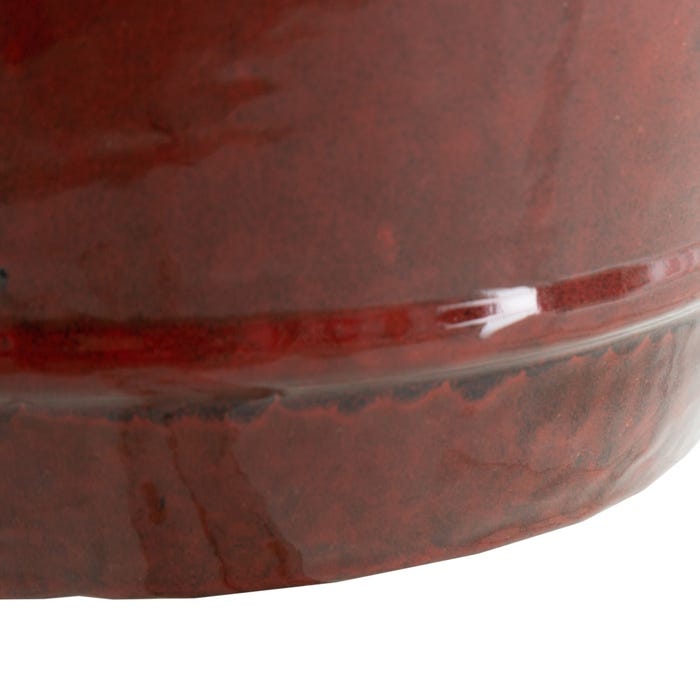 Taburete Rojo Cerámica Decoración 35 X 35 X 48 Cm