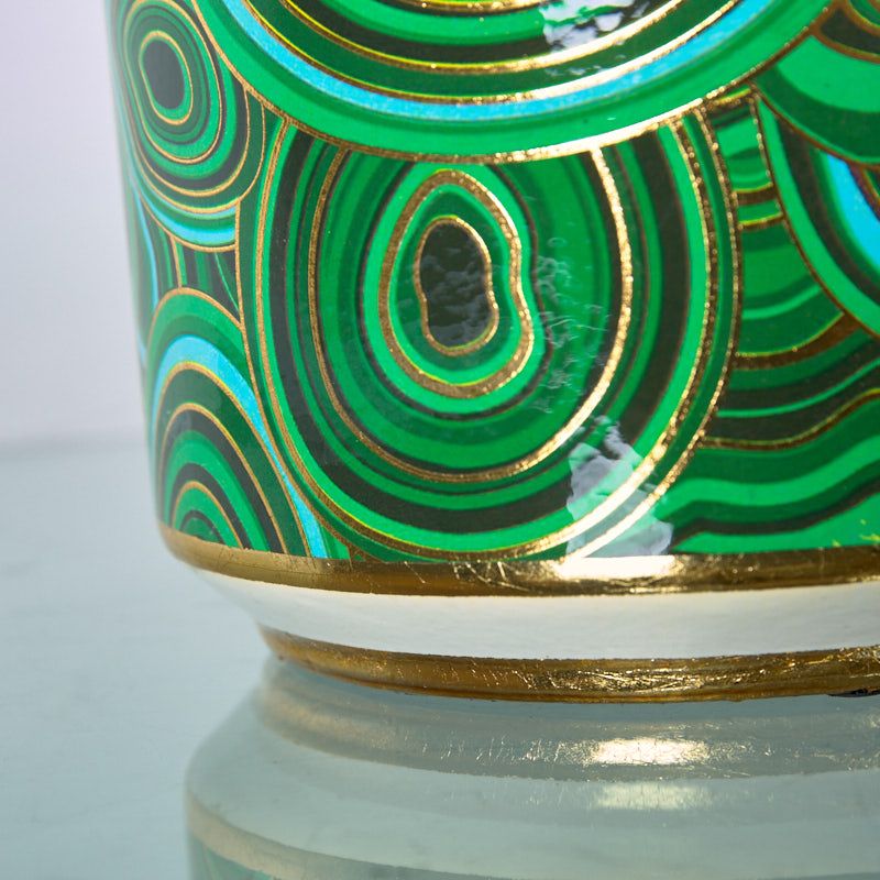 Tibor verde 13.5x25 linea dorada top cristal