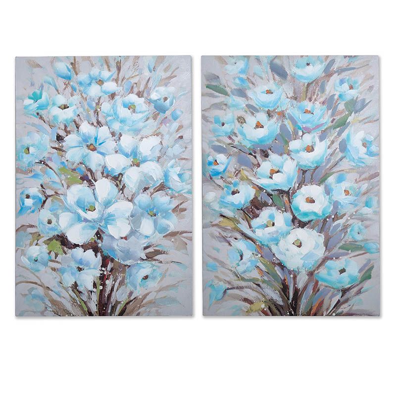 S/2 cuadros 60*90*3 flores azules