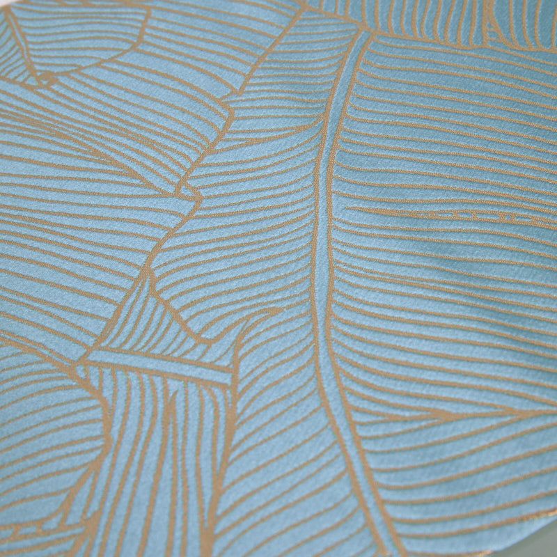 Camino de mesa 30*180 azul claro hojas