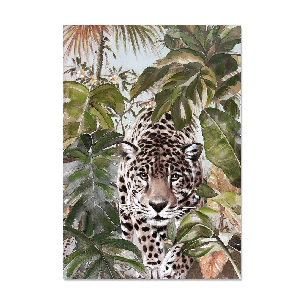 S/2 cuadros 70*100*3 leopardo hojas color