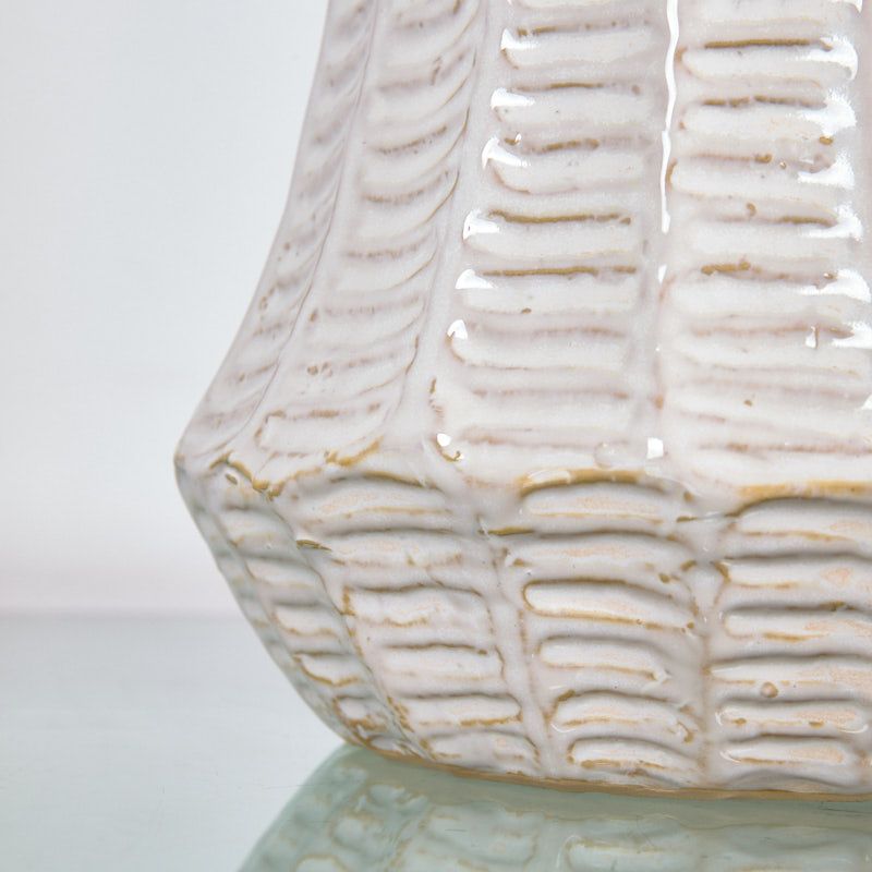 Jarron 20*52.5 blanco forma ceramica