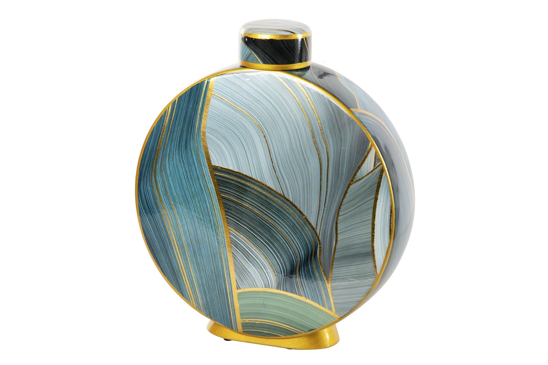 Tibor ceramica verde-oro 28x8x33 cm