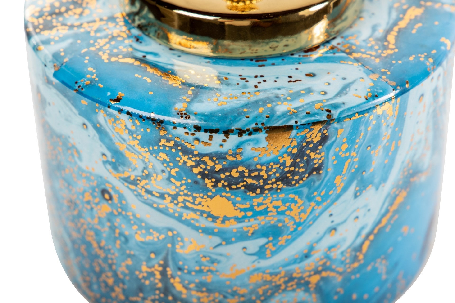 Tibor ceramica azul-oro 20x20x27 cm