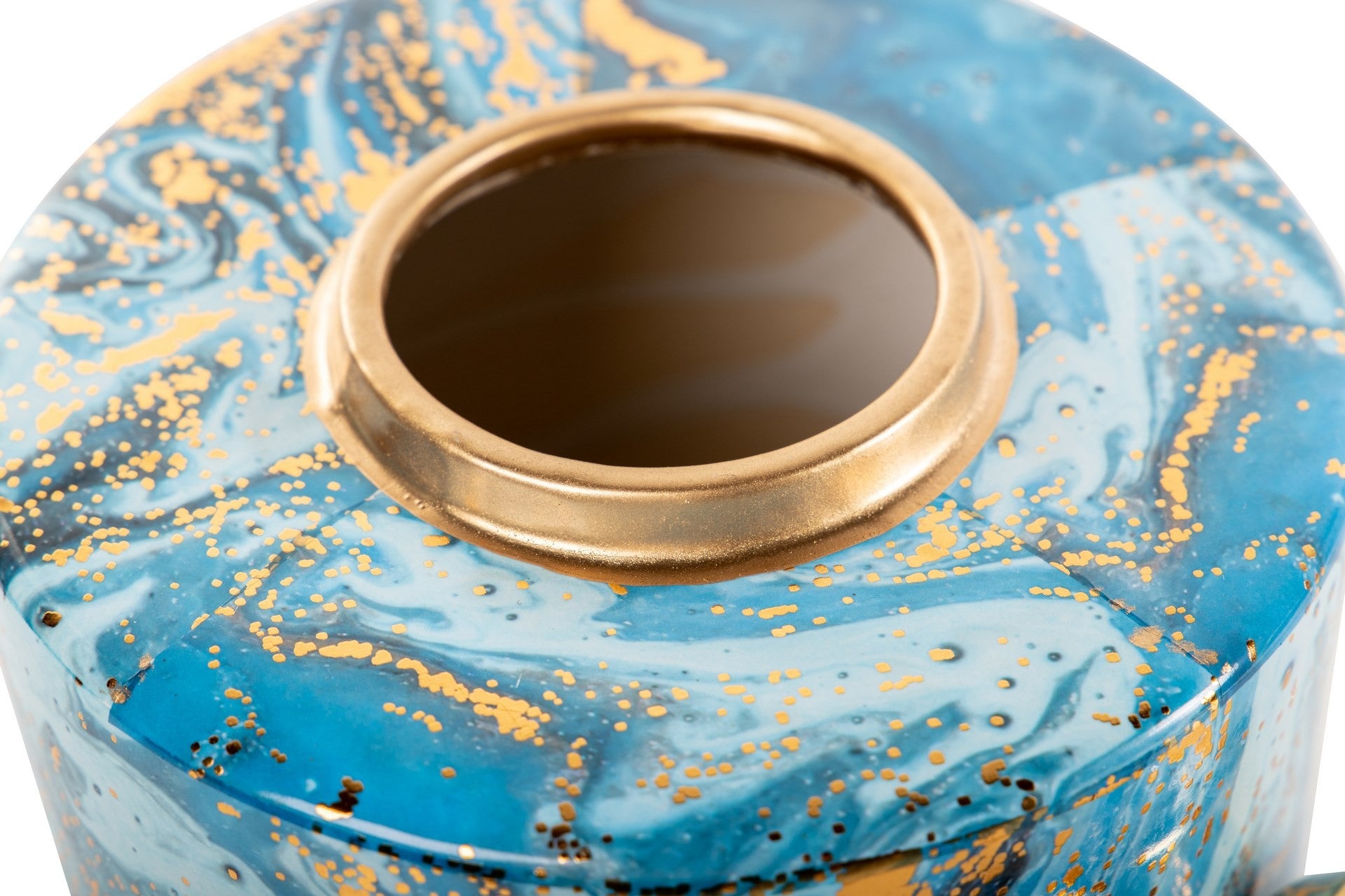 Tibor ceramica azul-oro 20x20x27 cm