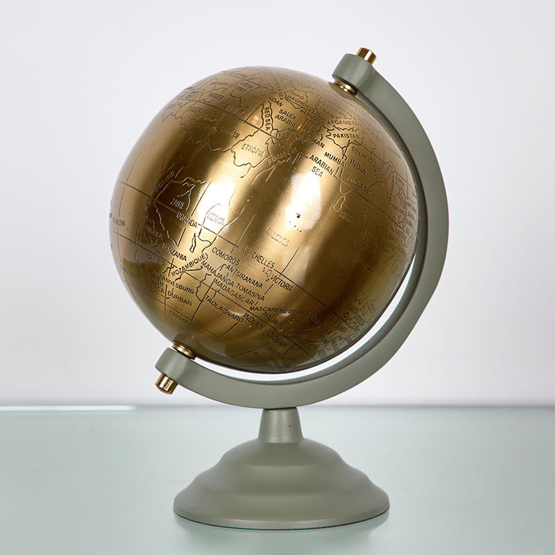 Bola del mundo 20cm laton y metal verde