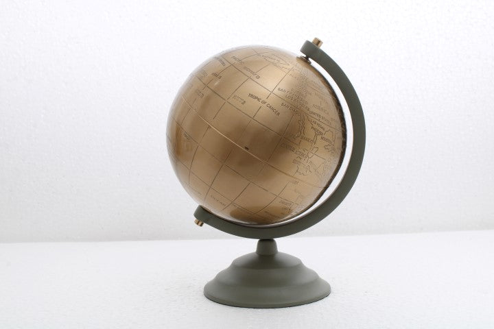 Bola del mundo 25cm laton y metal verde