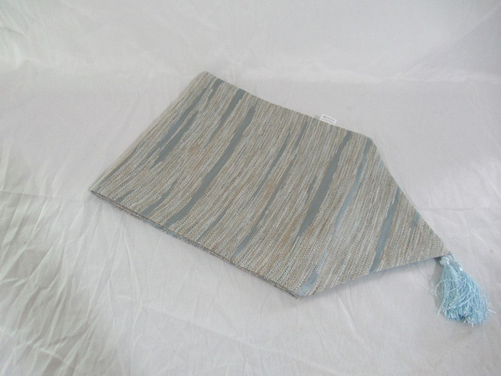 Camino de mesa 33*180 tela rustica tonos azul gris