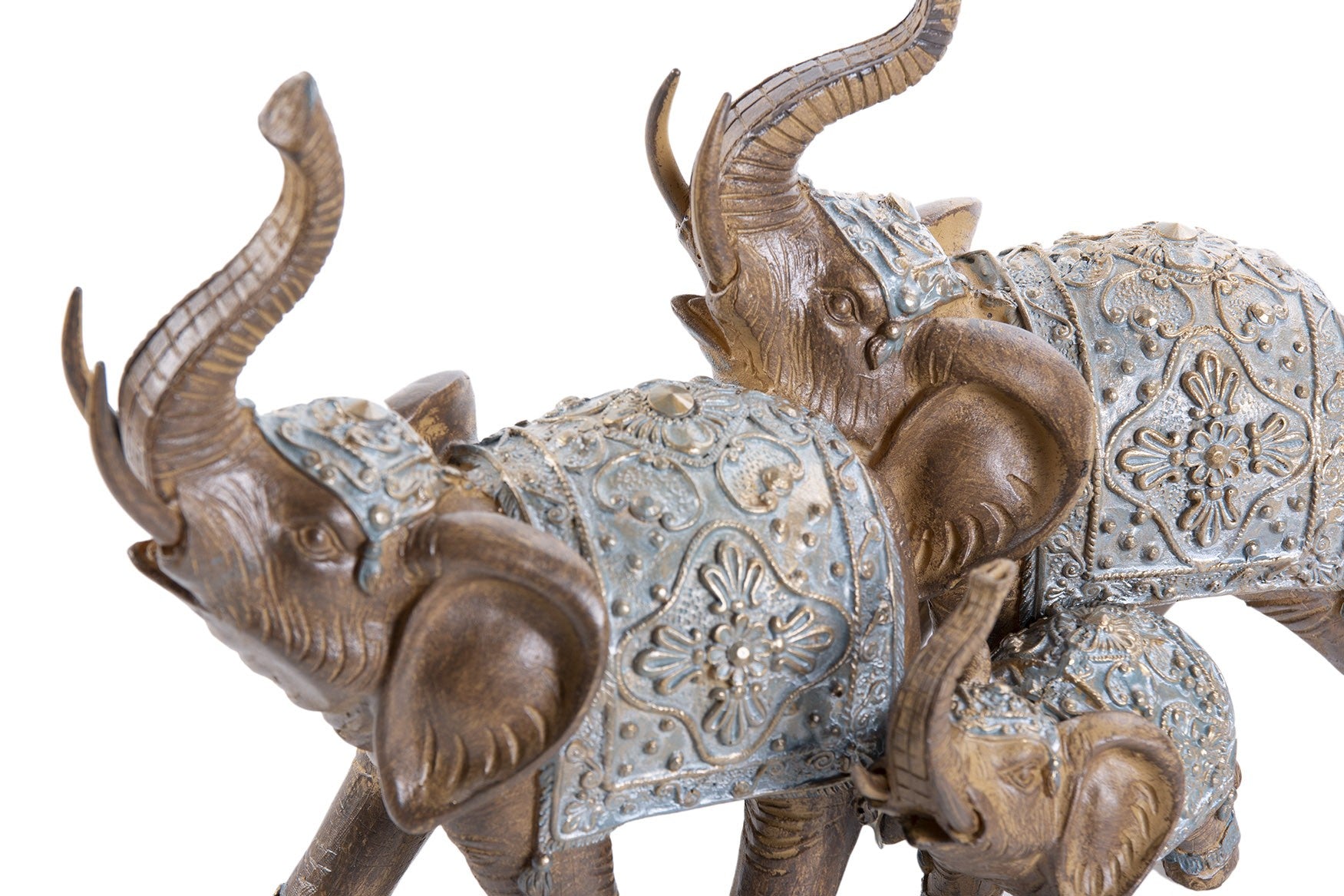 Figura resina tres elefantes 28,5x14x19,5 cm
