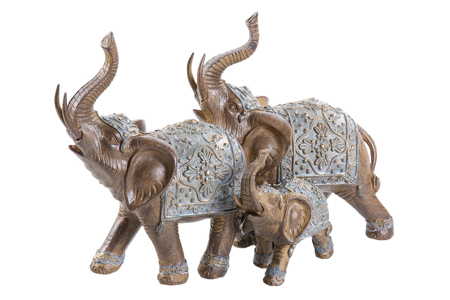 Figura resina tres elefantes 28,5x14x19,5 cm