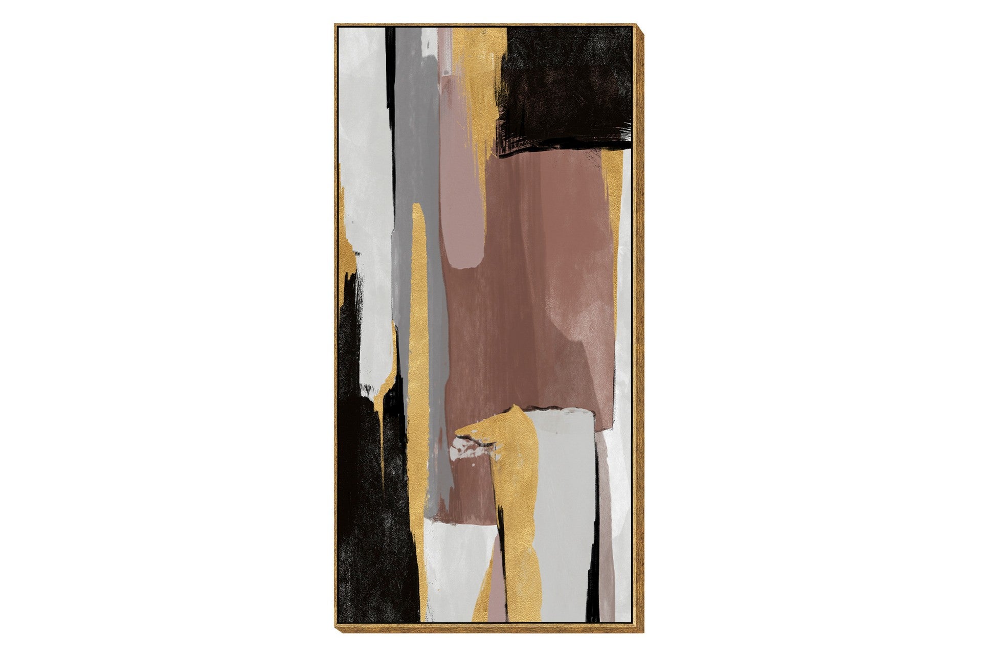 Cuadro abstracto foil con marco dorado 90x4x180 cm
