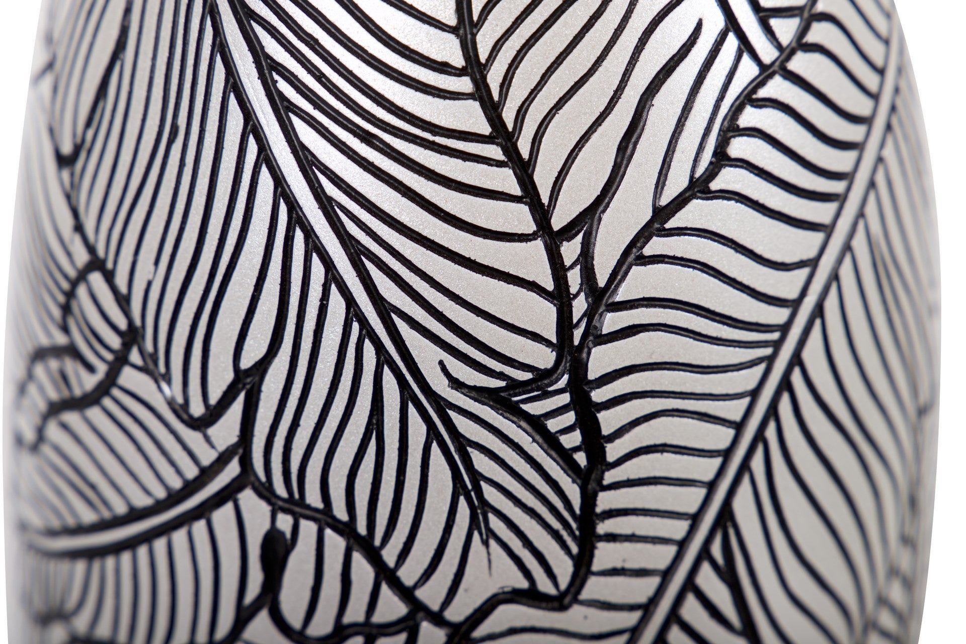 Florero resina blanco / negro 15x15x32 cm