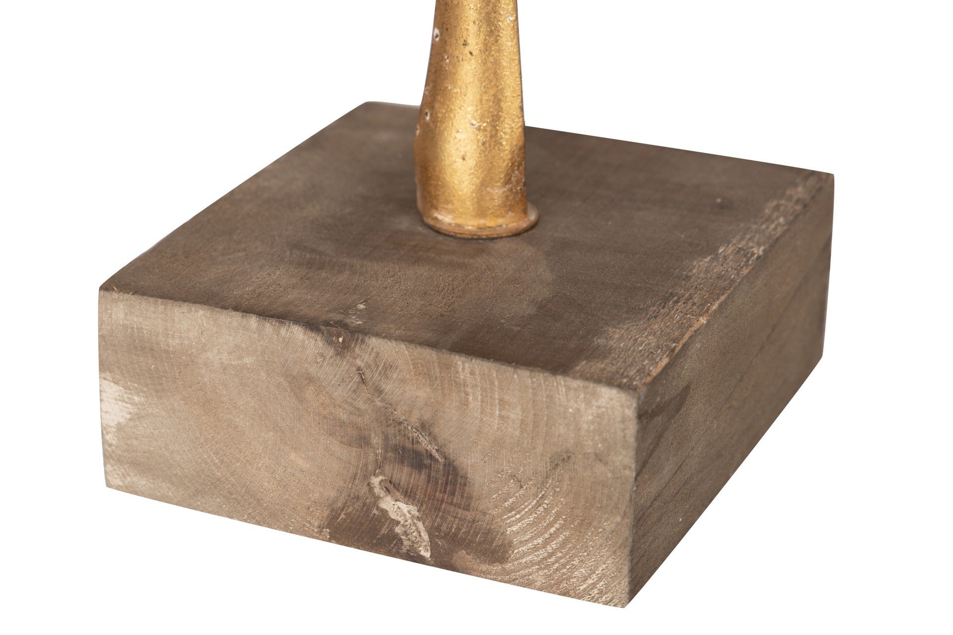 Lampara mesa metal madera 23x14x52 cm