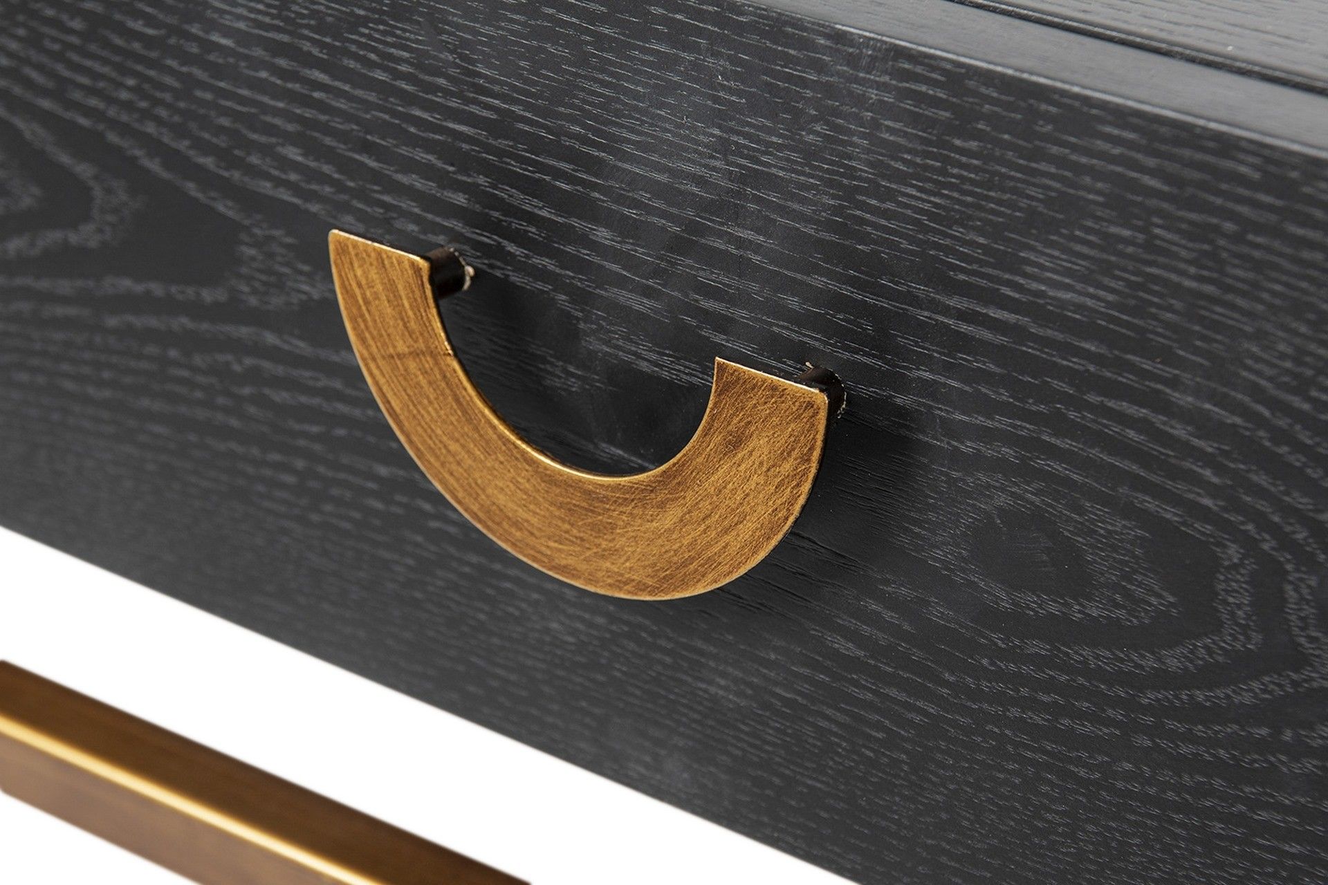 Consola madera-metal negro-dorado 120x35x77,3 cm